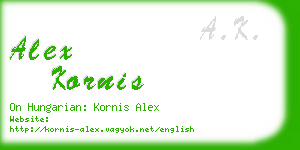 alex kornis business card